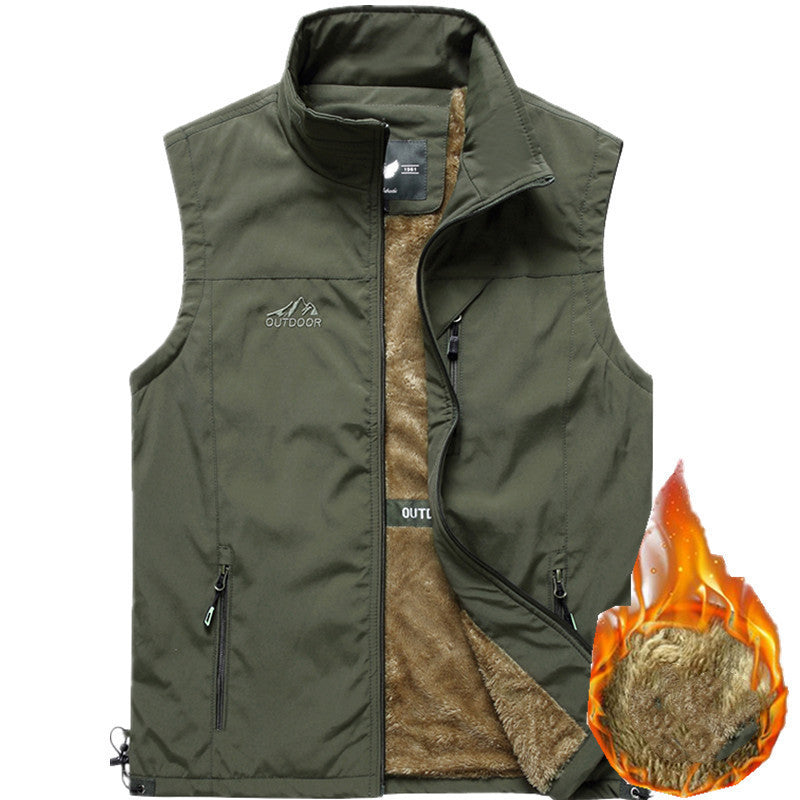 Fleece Padded Outdoor Multi-pocket Vest