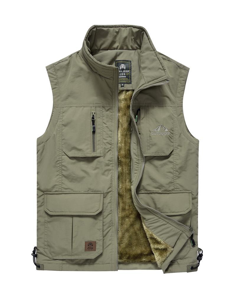 Fleece Padded Outdoor Multi-pocket Vest
