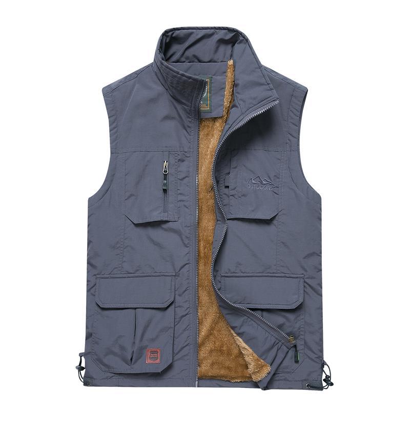 Fleece Padded Outdoor Multi-pocket Vest