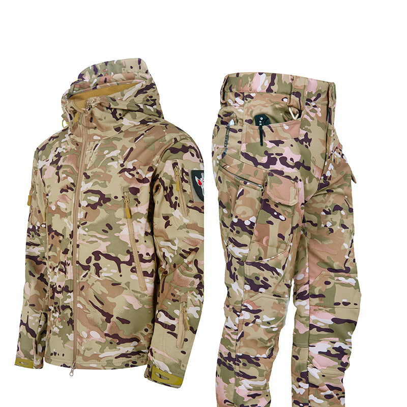 Camouflage Shark Skin Shell Jacket - Fleece-lined Waterproof Tactical Suit