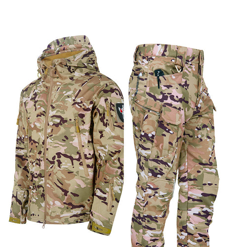 Camouflage Shark Skin Shell Jacket - Fleece-lined Waterproof Tactical Suit