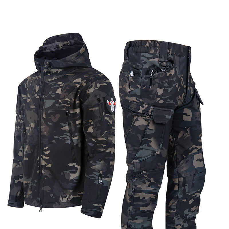 Camouflage Shark Skin Shell Jacket - Fleece-lined Waterproof Tactical Suit