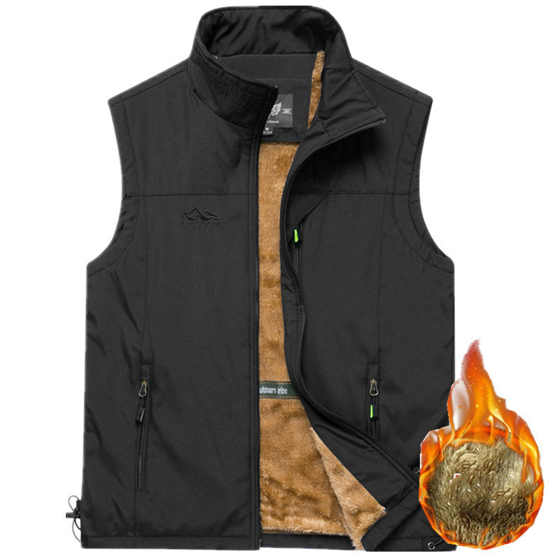 Fleece Padded Outdoor Multi-pocket Vest