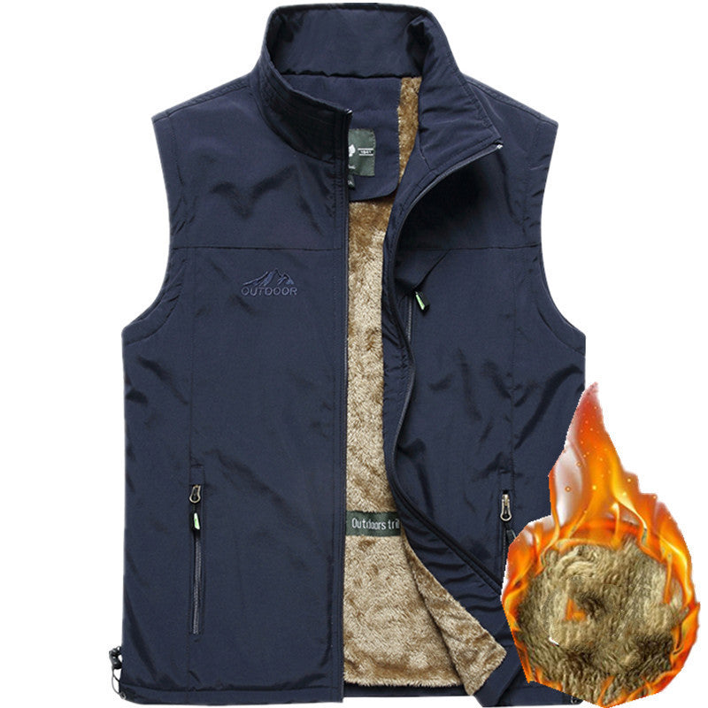 Fleece Padded Outdoor Multi-pocket Vest