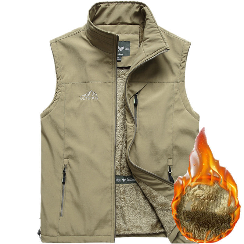 Fleece Padded Outdoor Multi-pocket Vest