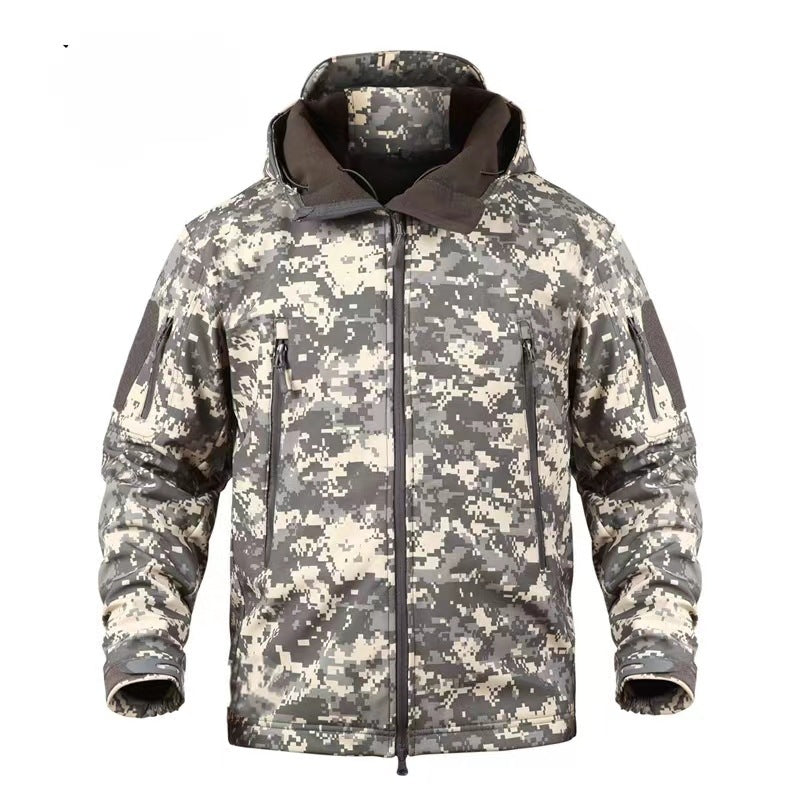 Camouflage Shark Skin Shell Jacket - Fleece-lined Waterproof Tactical Suit