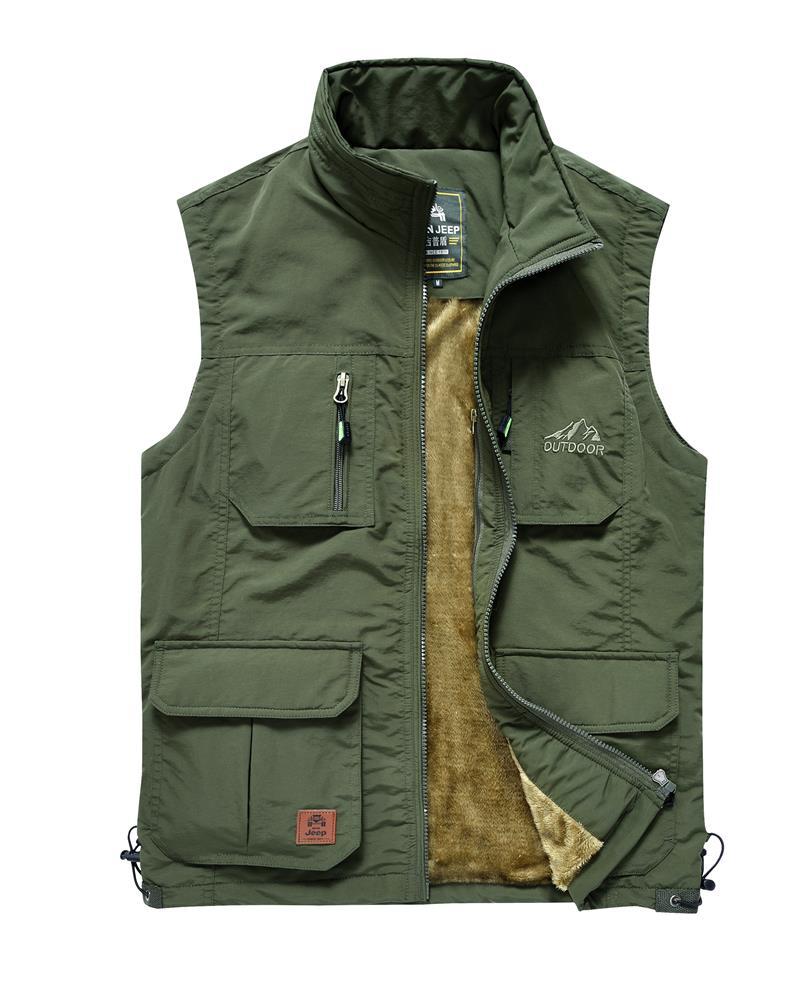 Fleece Padded Outdoor Multi-pocket Vest